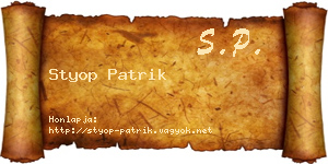 Styop Patrik névjegykártya